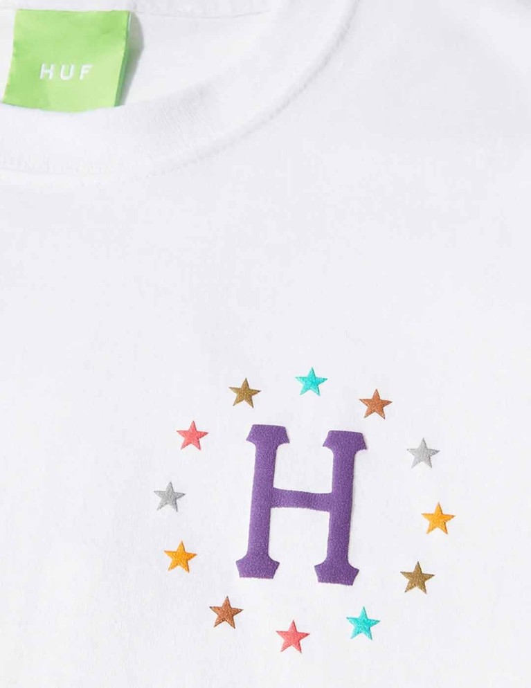 T-shirt HUF puff galaxies l/s tee white